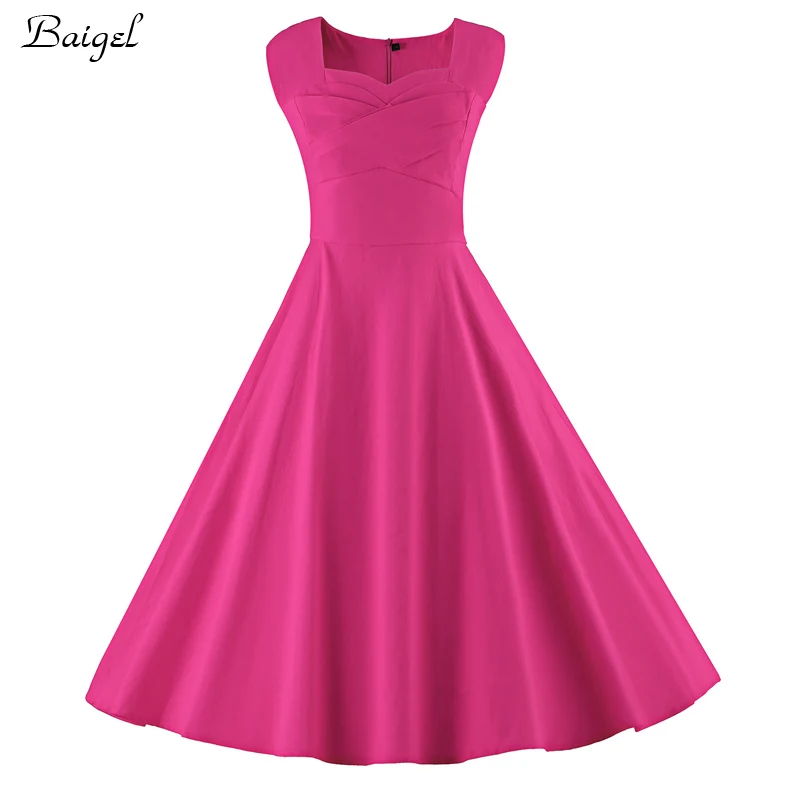 Женские Элегантные Ruched абрикос Бордовый синий летнее платье ретро Стиль