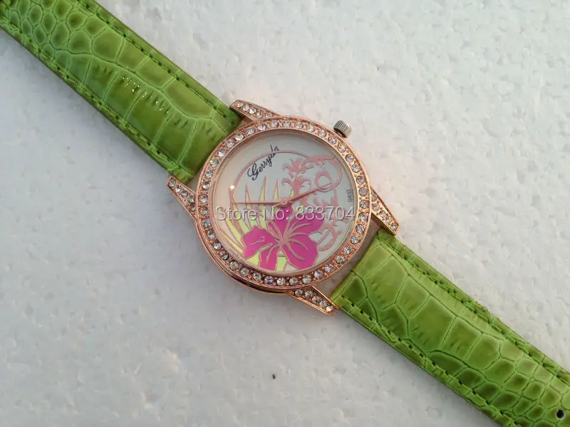 Бренд GERRYDA 2016 женские часы с бриллиантами модные кварцевые цветком Брендовые