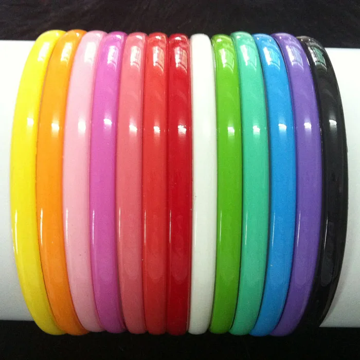 8mm Fashion Top Quality Plastic Headbands Girl's Bright Color Teeth Hair Bands Women Colorful Hard 2Pcs | Аксессуары для