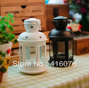 Европейский Винтажный стиль свадебный фонарь стеклянный металлический