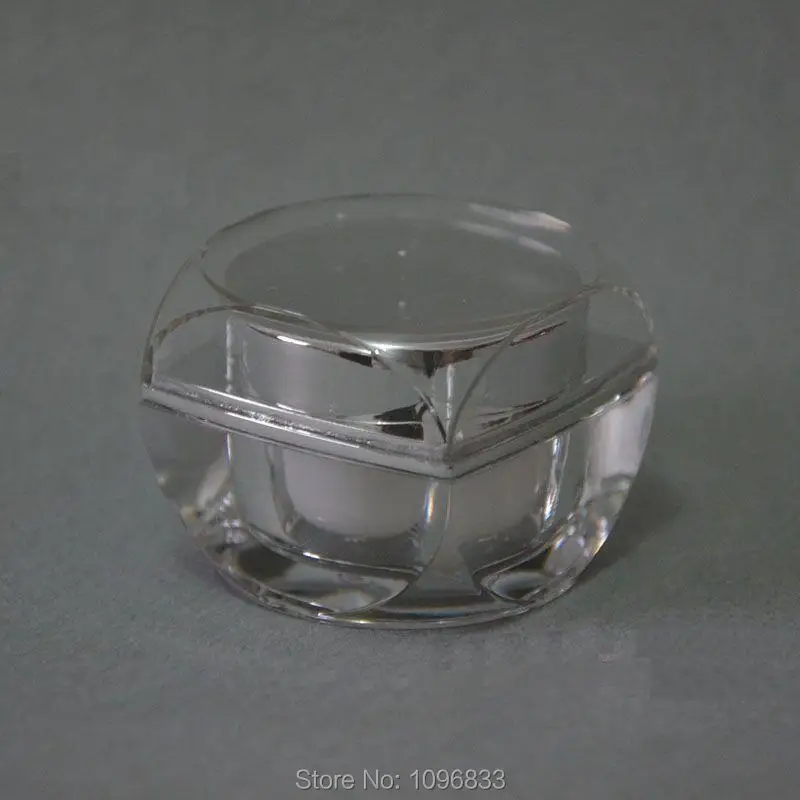 Серебряная крышка Акриловая банка 10 г восьмиугольный контейнер Косметическая