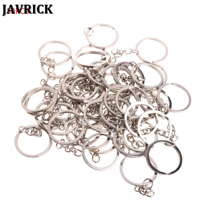 JAVRICK 50 шт. брелок из нержавеющей стали брелок Портативный короткий обруч Металлическая петля открытый