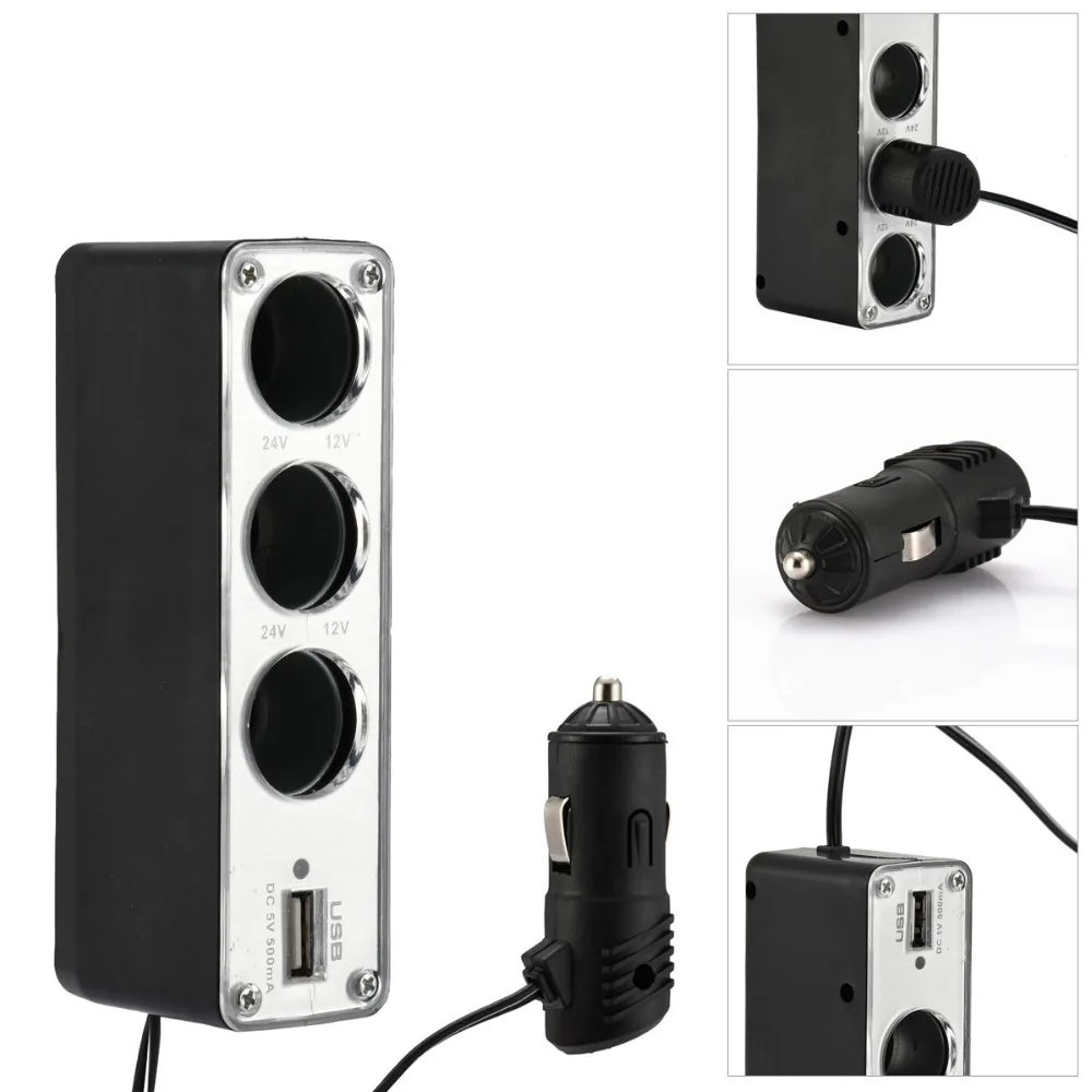 3 способа мульти разъем автомобильное зарядное устройство 11,3*3,3*5 см USB Авто разветвитель автомобильного прикуривателя USB адаптер зарядное устройство для мобильного телефона