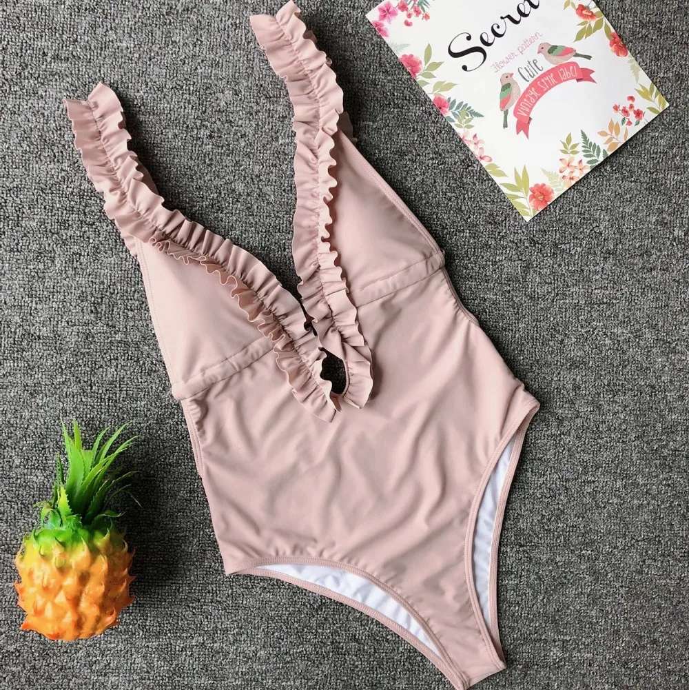 Женский сексуальный бандаж глубокий v-образный вырез монокини бикини цветочные