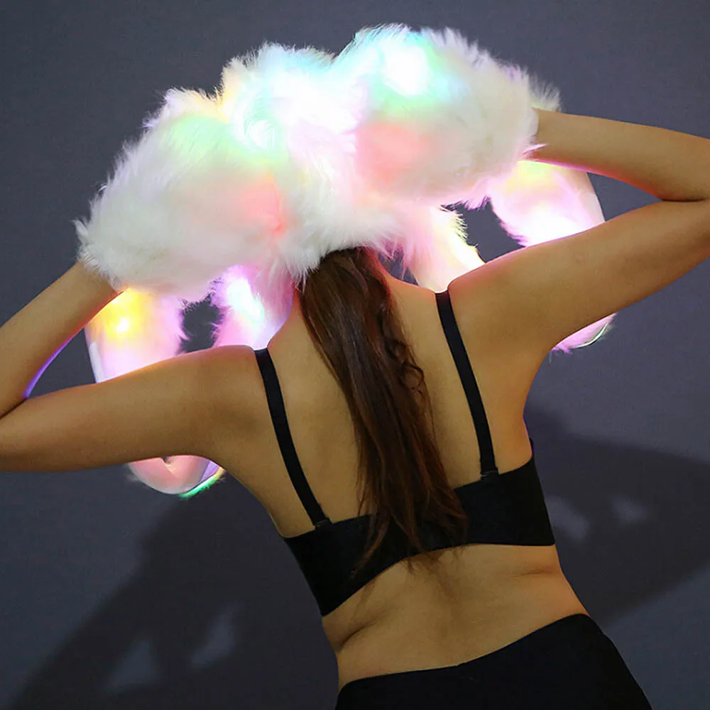 Новый дизайн зимний теплый светодиодный меняющий цвет лапы животных шапка