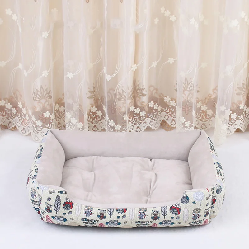 Pets Dogs Striped Bed Sofa Warm Winter Kennel House Pad For Small Medium Large Dogs Soft Dog Puppy Bed Nest Pet Supplies