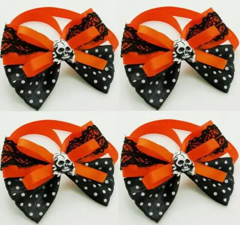 Розничная продажа Хэллоуин для домашней собаки галстуки-бабочки милые Галстуки