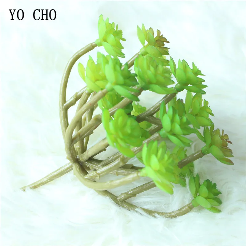 YO CHO 1PC 24 Head High Quality Artificial Lotus Succulent Plants DIY Real Touch Fake Flower For Home Mexican Party Decoration |