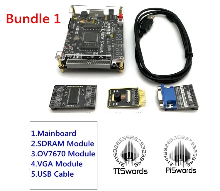 Комплект 1 Xilinx spartan 6 FPGA макетная плата Xilinx spartan6 XC6SLX9 с 256 Мб SDRAM Модуль OV7670 камера VGA модуль - Комплект: Комплект 1
