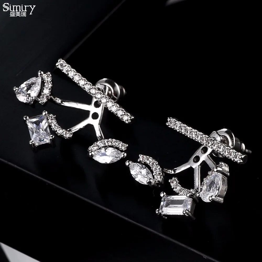 Женские серьги-гвоздики с кубическим цирконием SIMIRY ювелирное изделие из