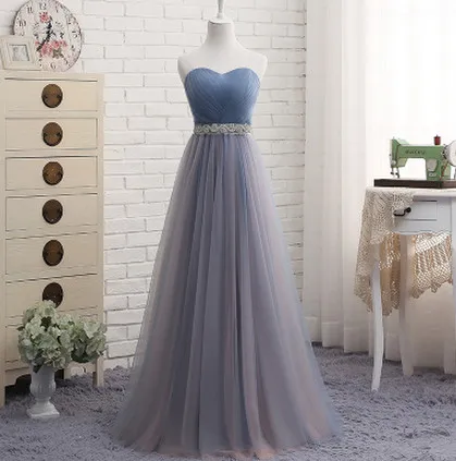 strapless long Robe De Soriee новые длинные платья подружек невесты в виде сердца свадебное платье без рукавов Бисероплетение трапециевидной формы контрастного Цвет пикантные Выходные туфли на выпускной вечерние платья - Цвет: strapless long