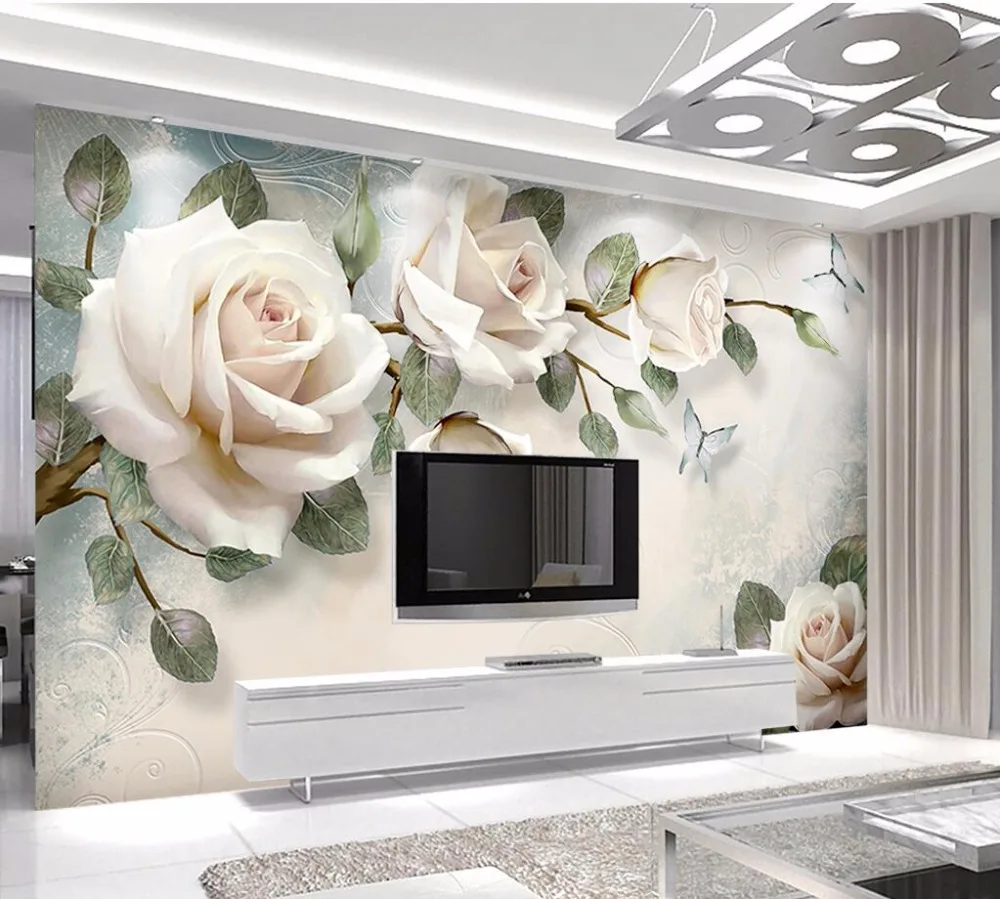 Beibehang papel де parede пользовательские фото обои Большая фреска 3d Роскошные цветы 3d ювелирные изделия ТВ фон стены 3d обои