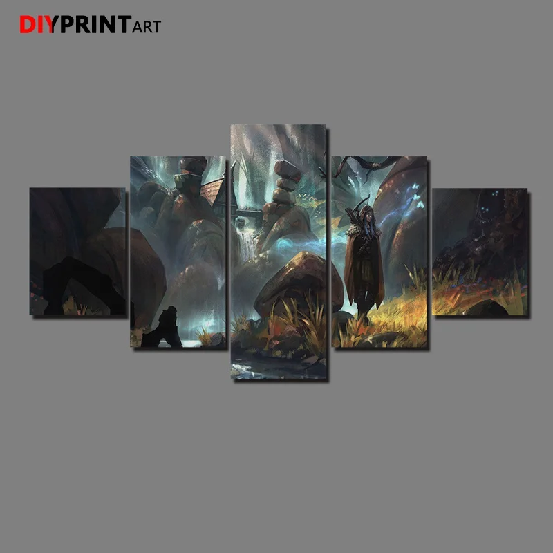 Настенная картина Wow Night Elf 5 шт./компл. игровой постер картины для украшения стен