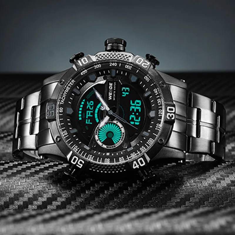 WEIDE мужские спортивные часы многофункциональные аналоговый СВЕТОДИОДНЫЙ