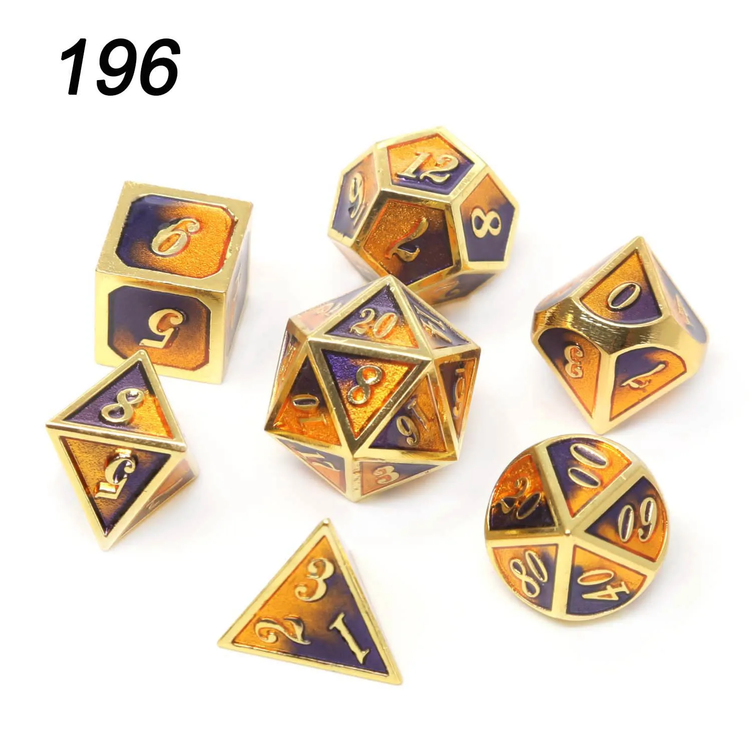 196 Chengshuo игральные кости DND Металл РГП набор многогранных подземелья и дракон черный настольные игры цинковый сплав зеленый цифровой d& d кубики шаблон d6 - Цвет: 196