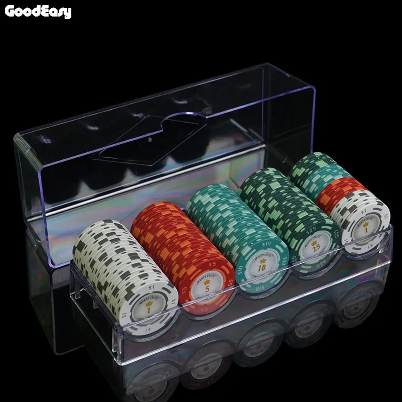 100pcs with lid 100-1000 шт./лот Профессиональный Техас фишки для покера долларовые монеты 14g Цвет липкая глина чипы валюта дешевые чипсы наборы для ухода за кожей - Цвет: 100pcs with lid