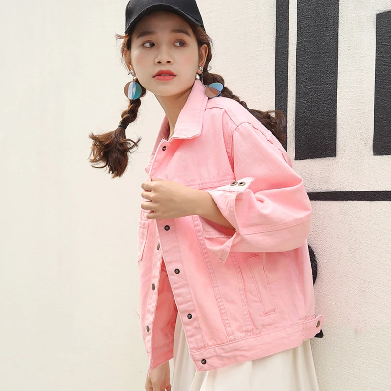 Куртка женская с длинным рукавом розовая белая Черная|Женские куртки| |