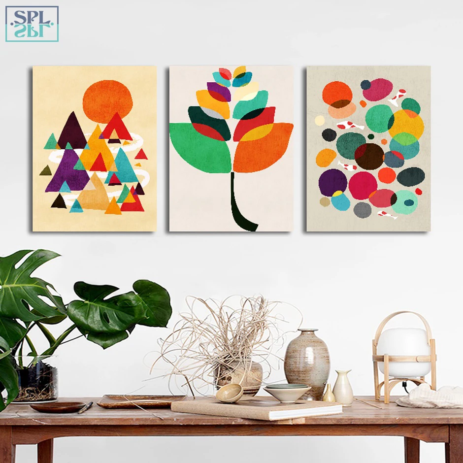 SPLSPL милое мультяшное цветное дерево для детской комнаты декор абстрактная