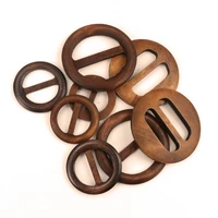 mix size round shape garniture handmade wooden crafts belt buckle ring wood clothes accessories sewing children diy 50 80mm 1pc