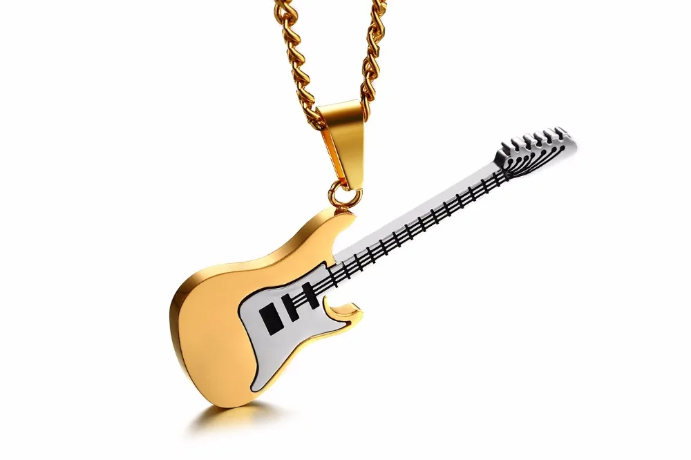 2020 модное мужское ожерелье цепь Музыкальные инструменты ожерелья гитарные