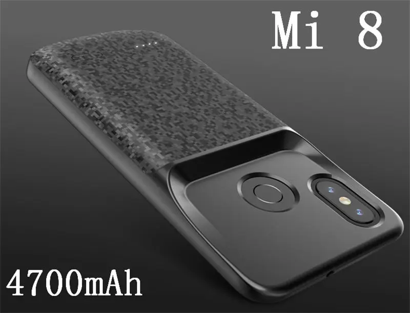 Ext power 4700 мАч противоударный чехол для зарядного устройства для Xiaomi Mi 8 9 Внешний чехол для зарядного устройства резервный внешний аккумулятор для Xiaomi Mi 8 9Se - Цвет: For Mi8 Black