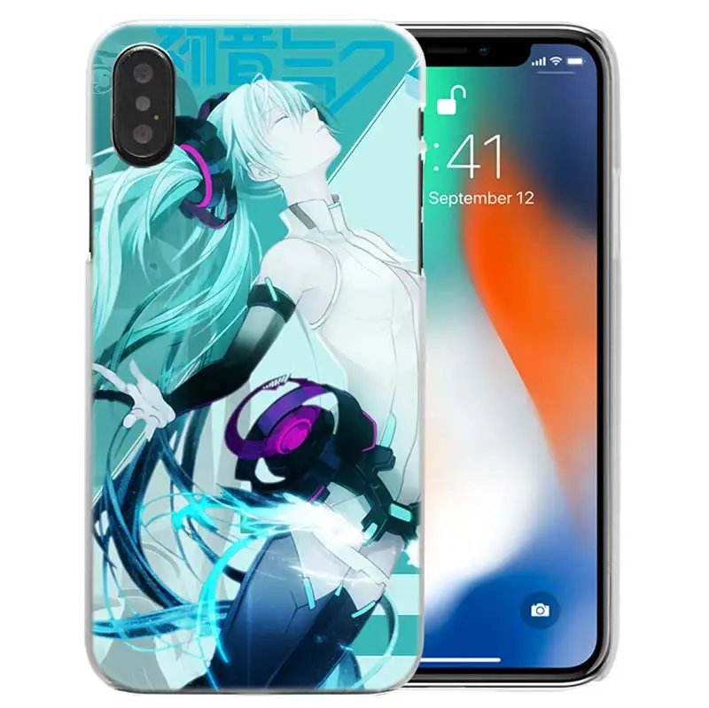 09 Жесткий пластиковый чехол с Аниме Хацунэ Мику для iPhone XS Max XR X 10 7 8 6 6S Plus 5S SE 5 4S 4 5C, прозрачный чехол для телефона - Цвет: 09