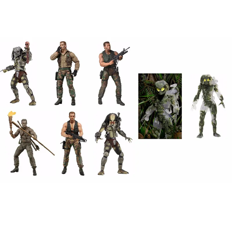 7 стилей NECA Aliens против Predator Серия Jungle Hunter без маски Demon Patrol Dutch великий игрушечный действующий персонаж DZ2442.