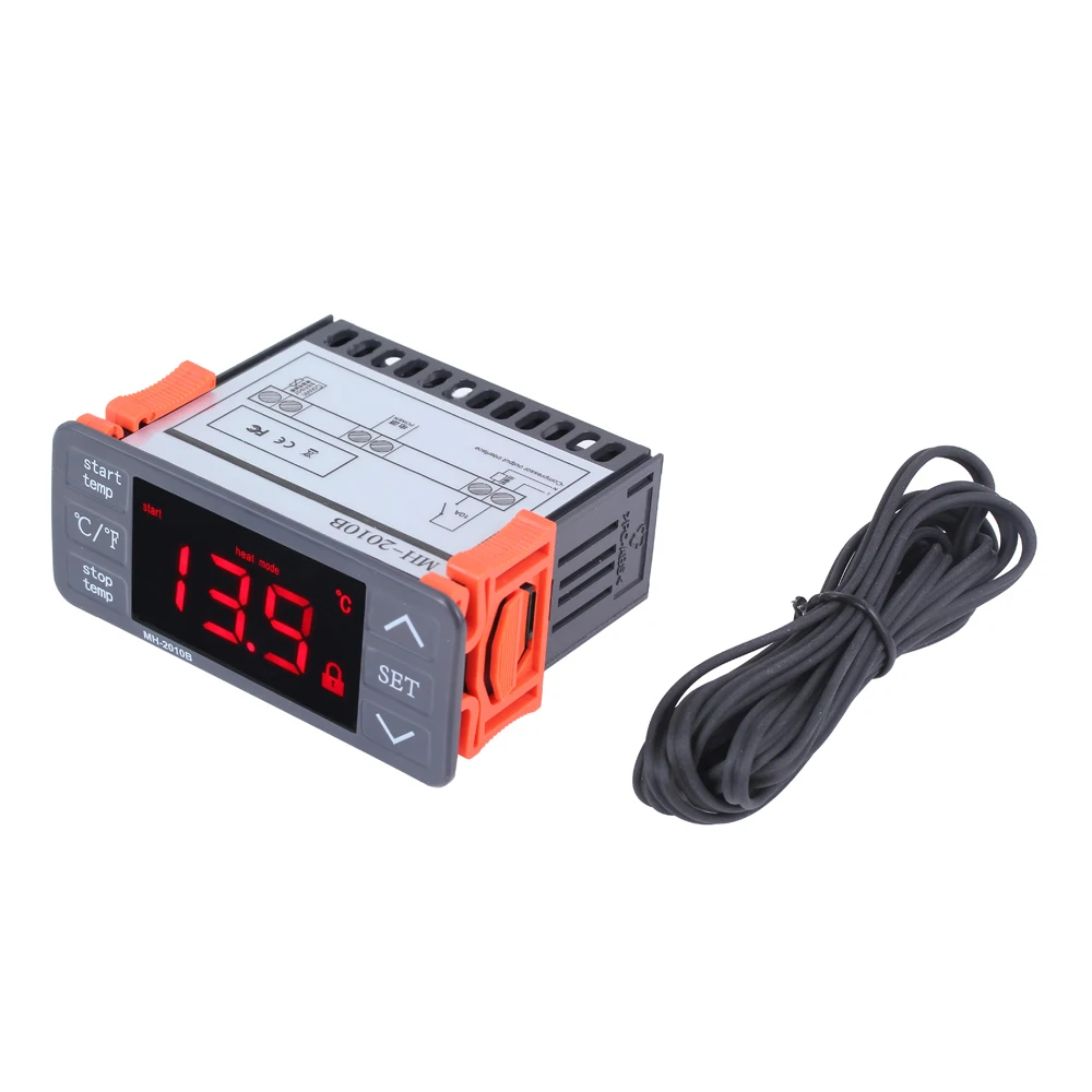 

Digital LED Temperature Controller Touch-keys Heating and Cooling Thermostat AC220V 10A 1 Relay with NTC Sensor