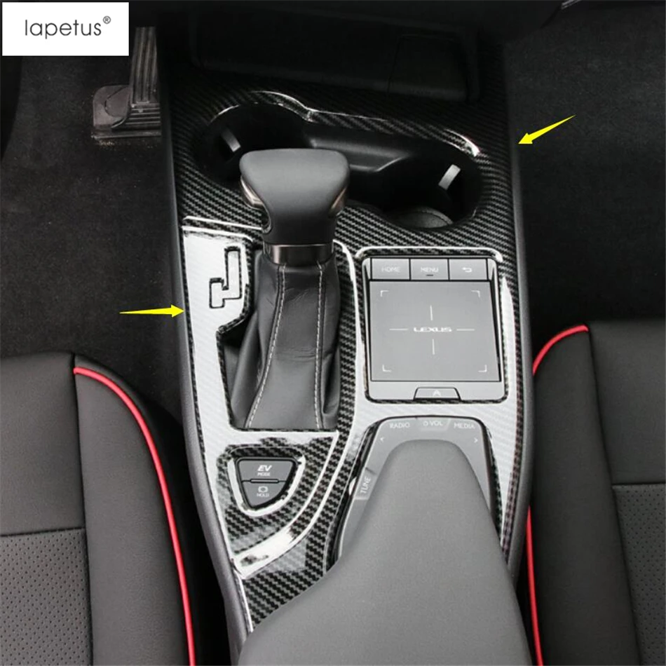 Lapetus аксессуары Подходит для Lexus UX 200 250H ABS коробка переключения передач Панель держатель стакана воды крышка отделка матовый из углеродного волокна вид