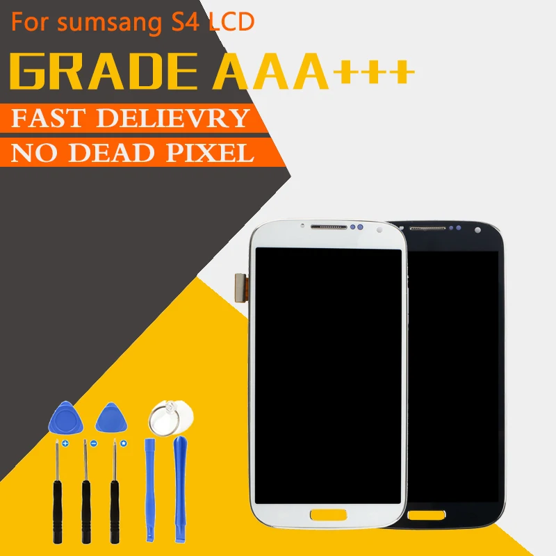 

100% Test Grade AAA No Dead Pixel For Samsung Galaxy S4 GT- i9500 LCD Display With Digitizer Replacement