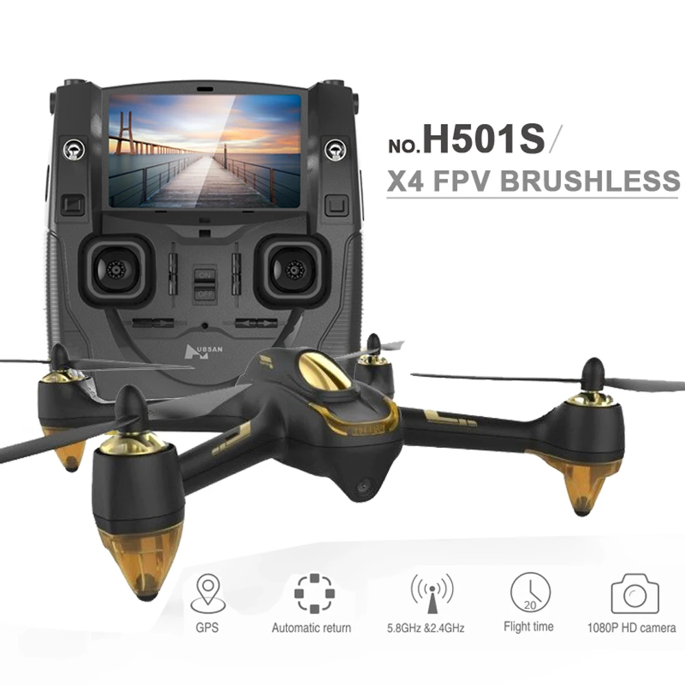 (В наличии) 100% оригинальный Квадрокоптер Hubsan X4 H501S FPV Дрон с камерой 1080P GPS следуй за