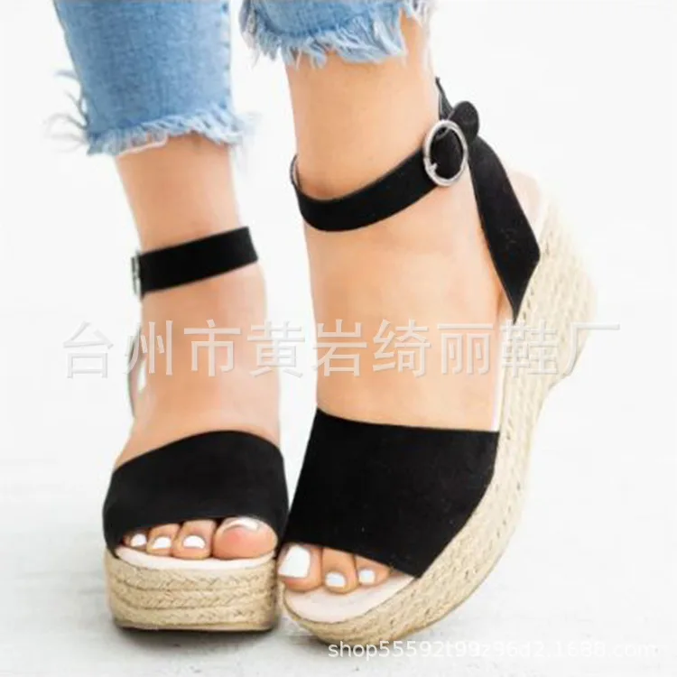 Из флока на танкетке в римском стиле Женские сандалии Гладиаторы с ремешком