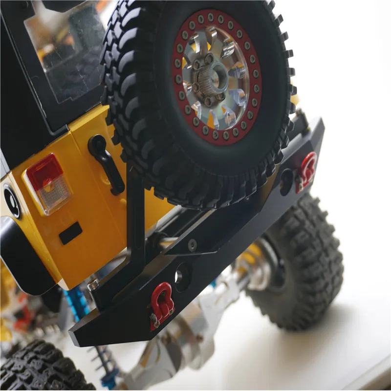 CNC Aluminum Rear Bumper w/ LED Light Spare Tire Carrier For 1/10 RC Axial SCX10 | Игрушки и хобби