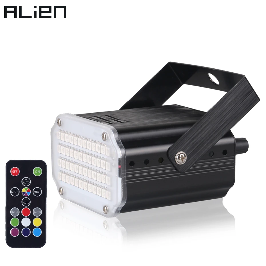 ALIEN 48 RGB УФ светодиодный DJ диско Звук Активированный сценический эффект освещения вечерние праздничные Клубные стробоскопы с пультом дистанционного управления