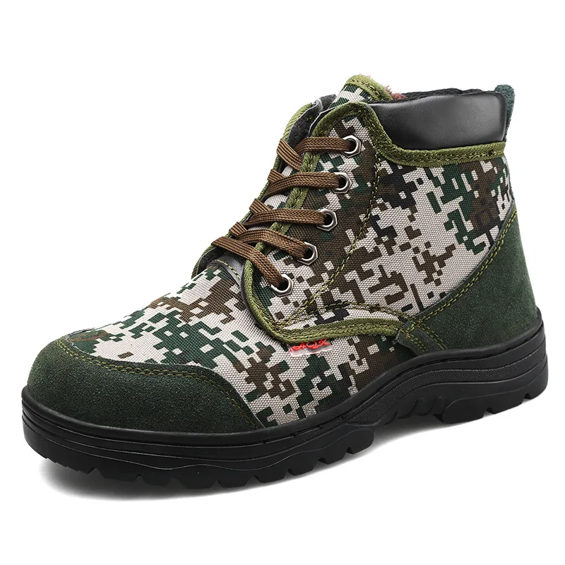 Модные мужские зимние ботинки со стальным носком теплые плюшевые | Обувь