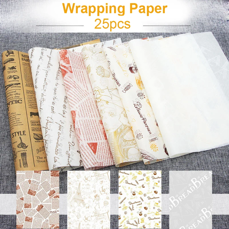 25 шт./лот Восковая бумага пищевая смазка обертка для пищевых продуктов хлеба
