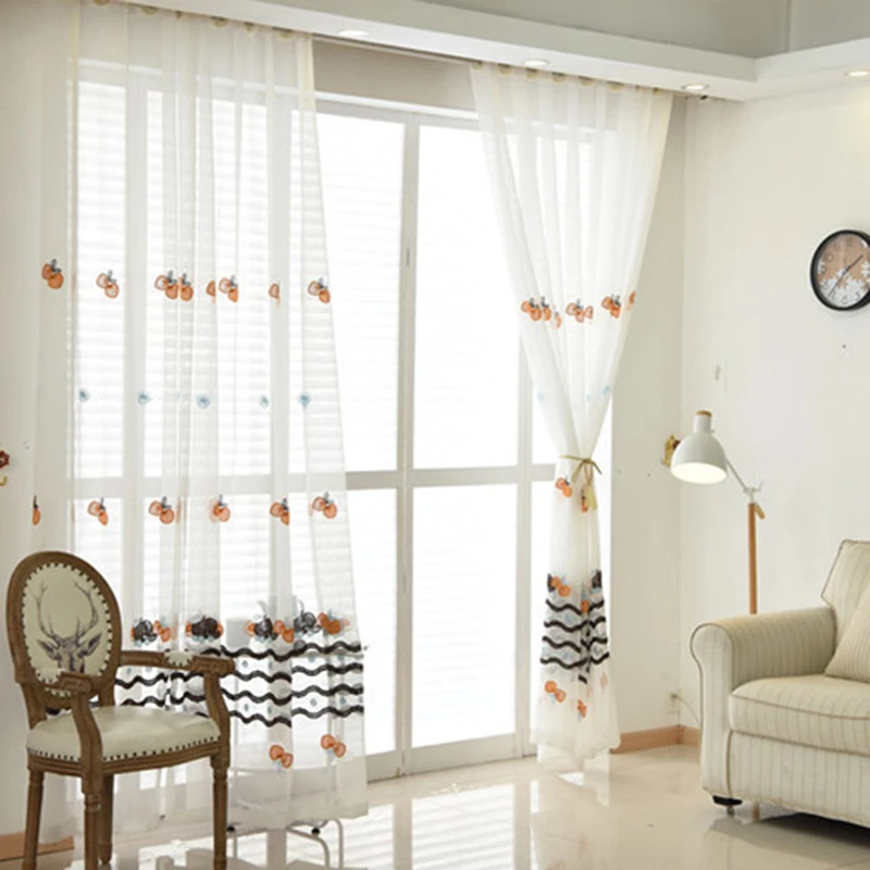 Коллекция 2018 года ограниченные шторы из тюля с вышивкой в виде волн для детской