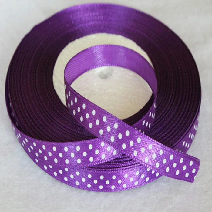 15 ярдов/партия атласная лента с принтом в горошек 3/8 10 мм|satin ribbon|printed satin ribbonribbon ribbon