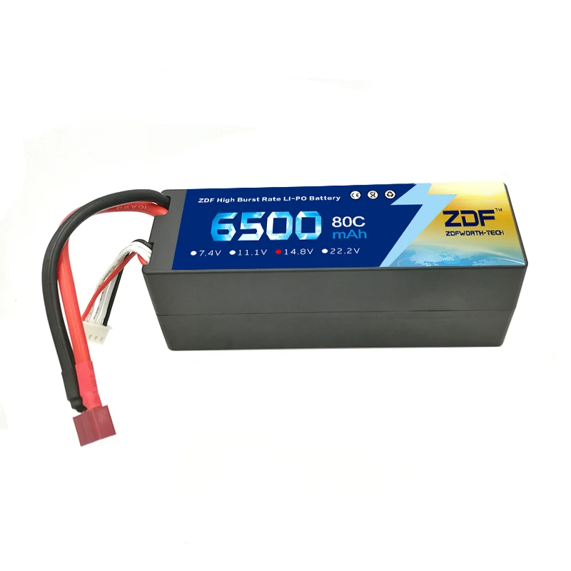 ZDF Lipo Battery 4S 14 8 в 6500 мАч 80C 8000 100C MAX 160C 200C Жесткий Чехол для 1:8 1:10 RC Car E Buggy Truggy Traxxas |