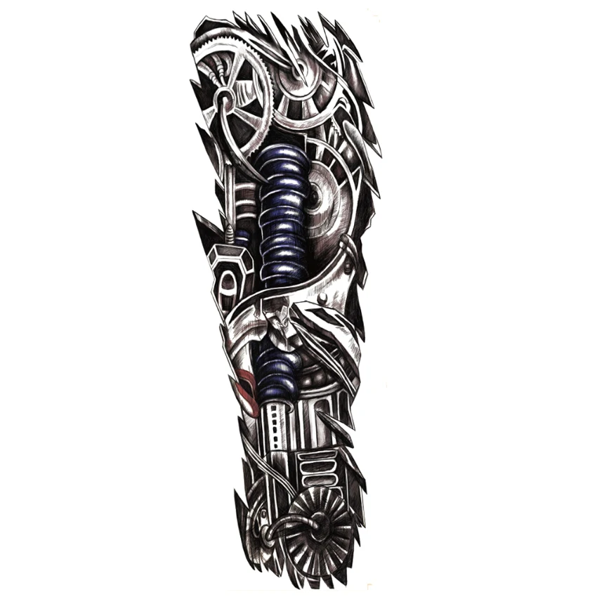 

Large Robot Arm Waterproof Temporary Tattoos men women Mechanical Arm Sleeve Tatoo Fake Tattoo Stickers body Art Tatto