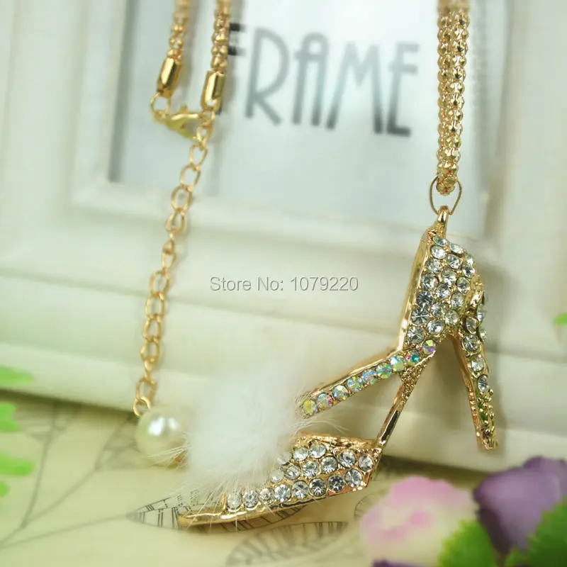 Ожерелье на высоком каблуке обувь свитер модные ювелирные изделия кристаллы для