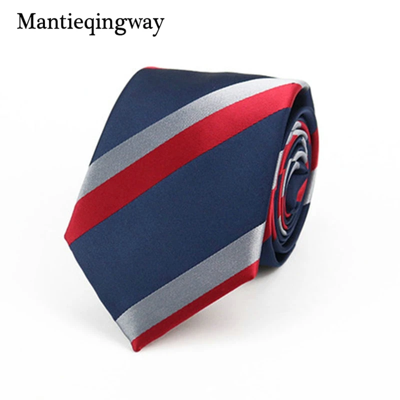 Новое Прибытие Галстуки 7 см Тонкие Полиэстер Шелковые для Мужчин Полосатый &amp Dot