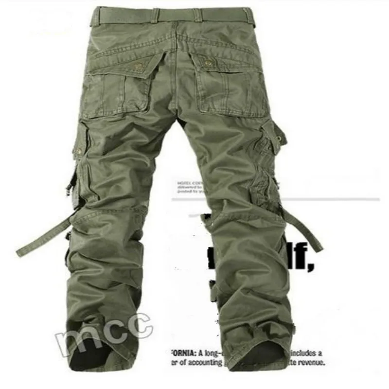 Mens Casual easy wash Male autumn Pants New Men Cargo army green grey black big pockets decoration Free shipping | Мужская одежда