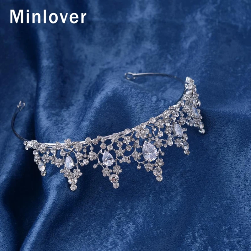 Женский ободок для волос Minlover Классическая свадебная диадема из горного