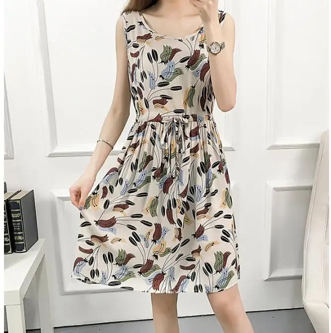 

New Summer Print Floral Vintage Dresses A Line O Neck Elegant Party Swing Dress Patchwork Sleeveless Luxury Retro Dresses