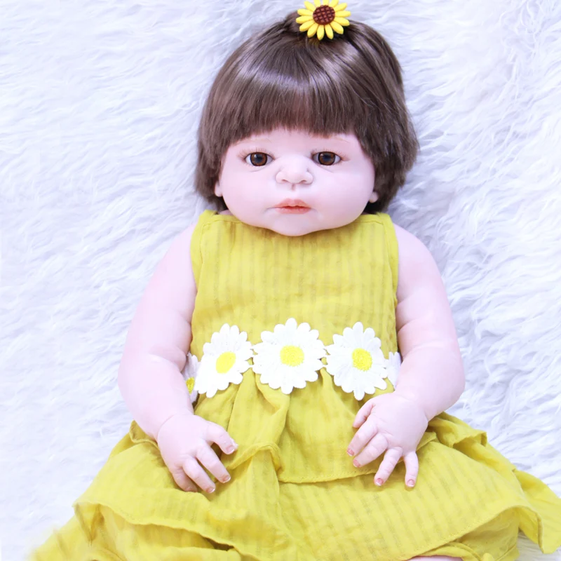 22 &quotКукла Новорожденный Младенец игрушки девочка тело полный силикон куклы reborn