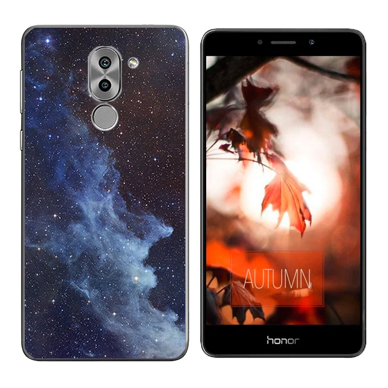 Case for Huawei Honor 6X Girl Cat Printing Back Cover GR5 2017 Cases Coque Mate 9 Lite Bags |