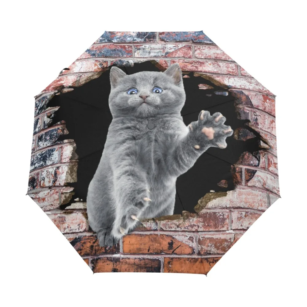 Полностью автоматические женские зонтики Sun Cat 3 складной зонтик для улицы с