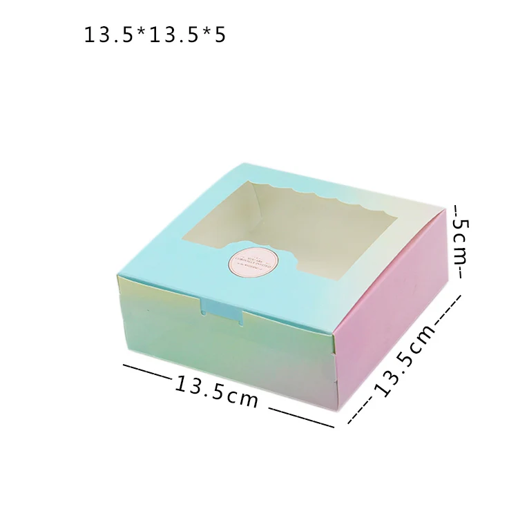 20 шт. вечерние бумажные коробки с окном градиентные цвета подарочные для конфет