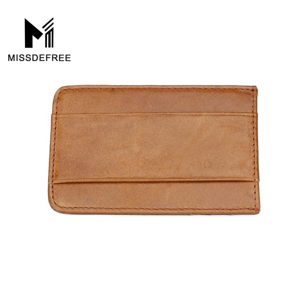 Нефть Воск Кожаный Бумажник Карты Для Мужчин Женщины Кредитных Карт держатель